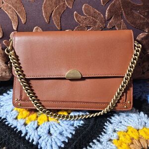 Coach Brown Crossbody Bag with Gold Chain